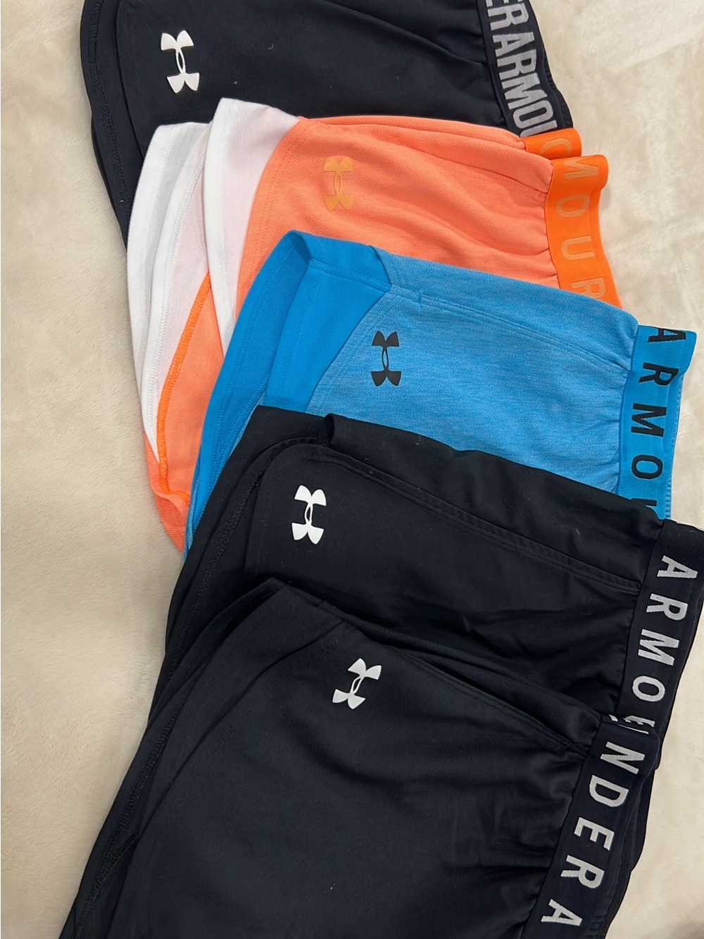Under Armour Women's Active Shorts - Black, Blue, Orange, White